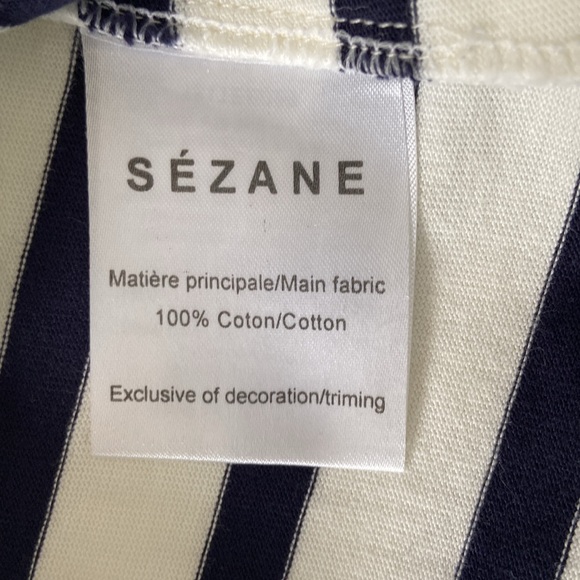 Sezane Loic Mariniere Breton Stripe Shirt White Ecru Blue XS - Picture 9 of 17